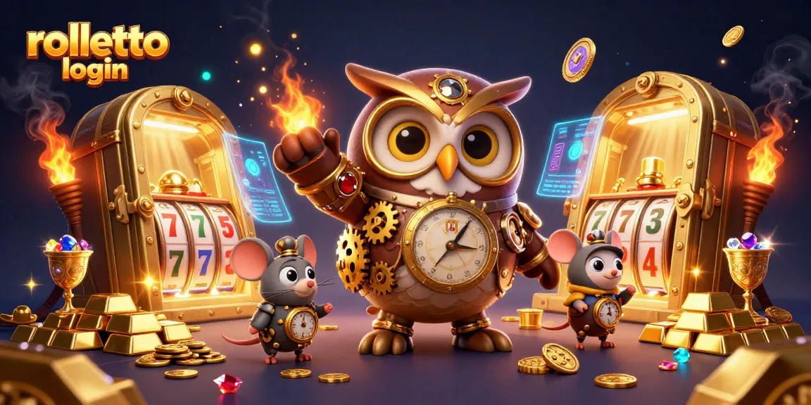 Experience rolletto login with a vibrant casino scene featuring dynamic slot games and extravagant treasures.