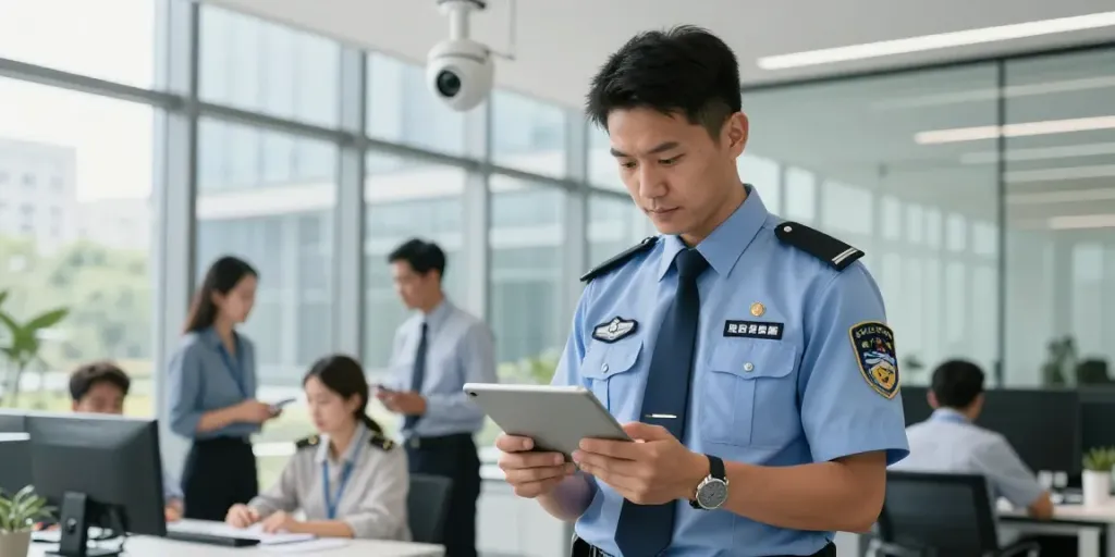 "Corporate Security services in a local professional environment, showcasing trusted providers in action."