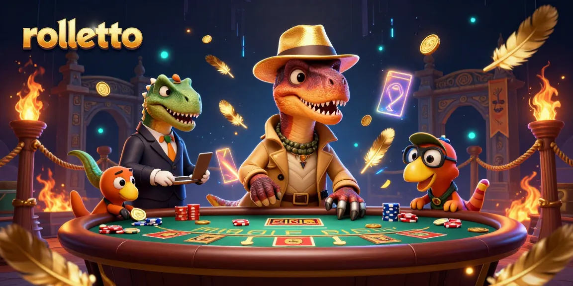 Experience exhilarating gameplay at rolletto, featuring unique characters engaged in a lively blackjack scene.