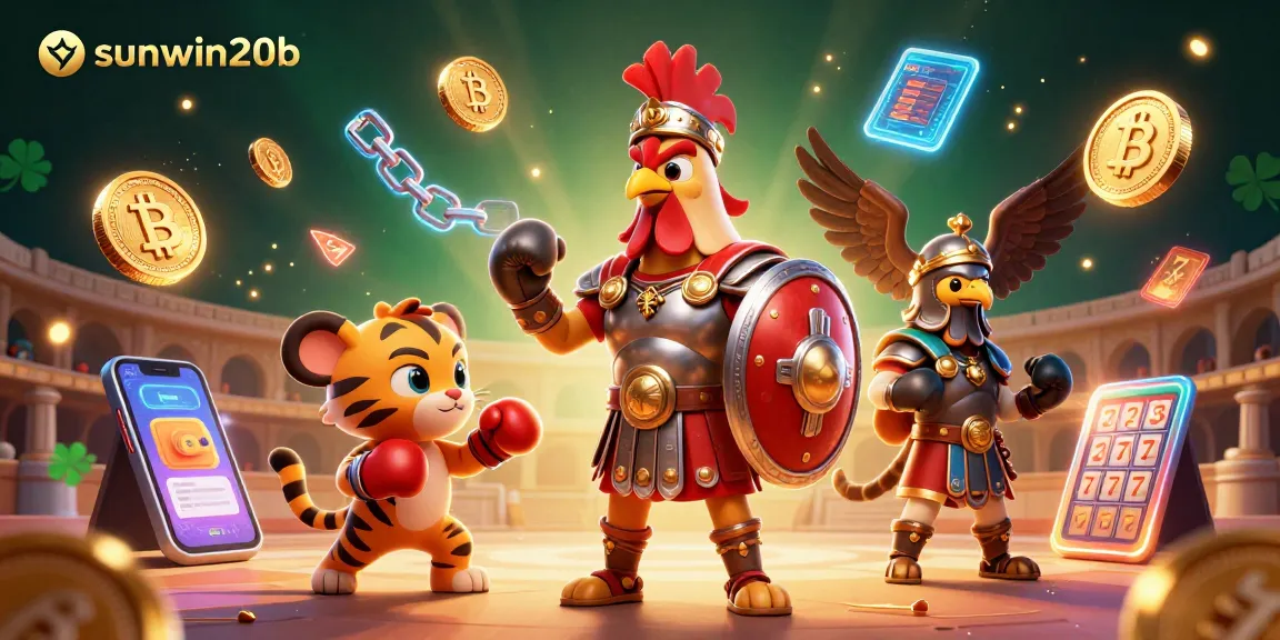 Engage in exciting gameplay at sunwin20b with vibrant 3D elements featuring casino symbols, showcasing dynamic betting.
