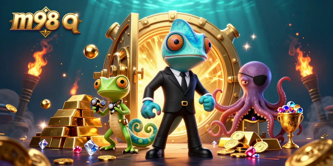 Experience thrilling adventures in m98 q with vibrant casino treasures and dynamic 3D characters.